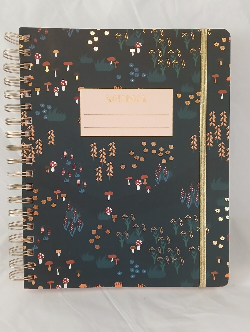 Mushroom Meadow Hardcover Wirebound Journal With 2 Pockets, James Burke